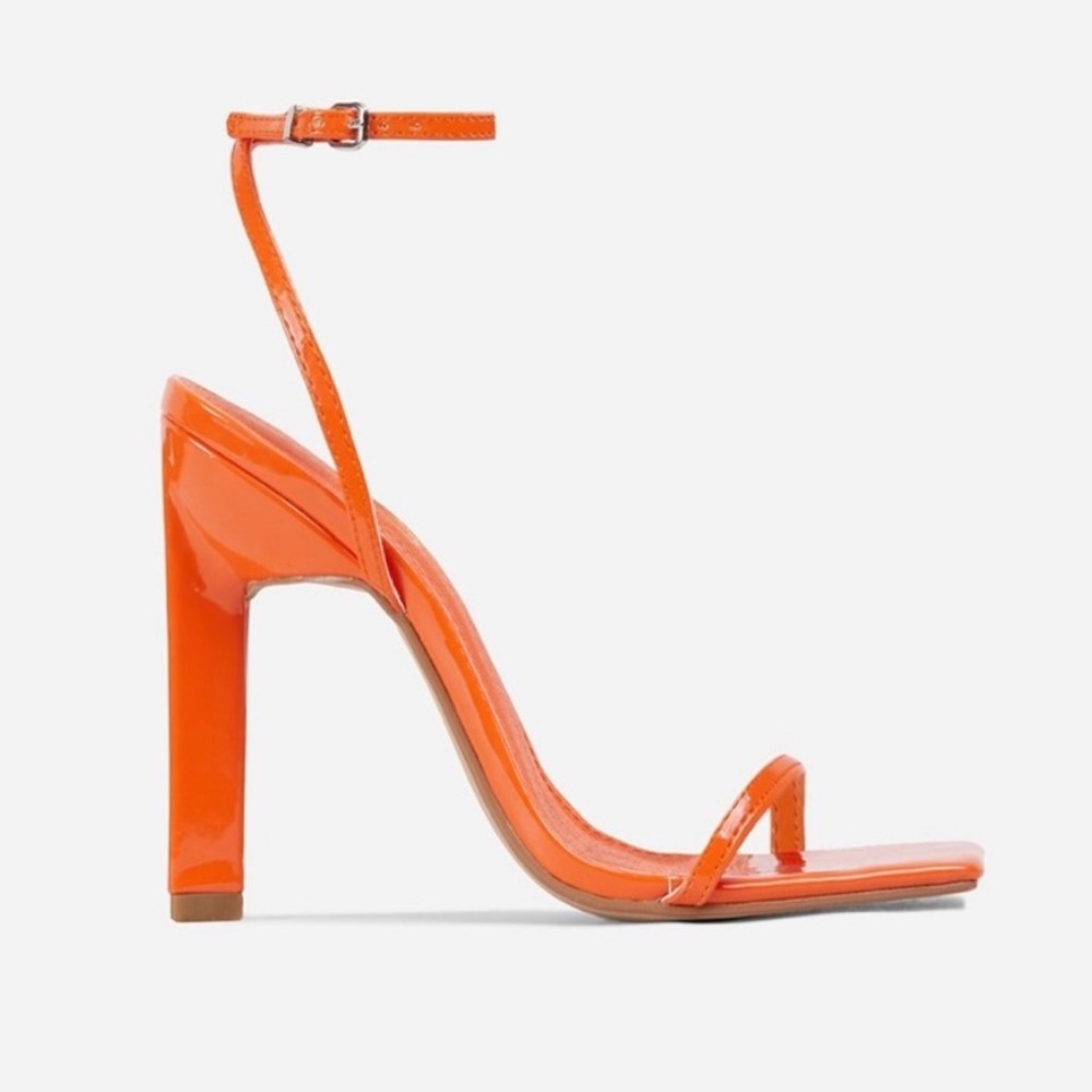 EGO - Never worn - Square toe - Sculptured Block Heel - Orange Patent